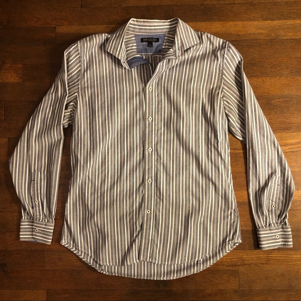 Gray Striped Dress Shirt